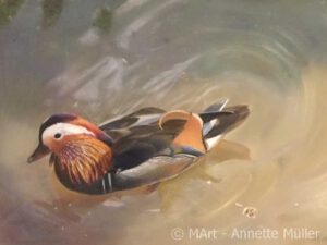Pastellbild Mandarin duck - Mandarinente